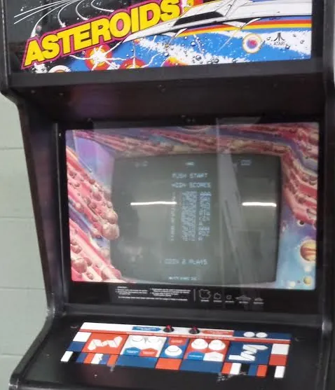 Asteroids cabinet in Pete’s waiting room